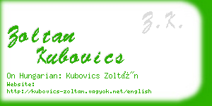 zoltan kubovics business card